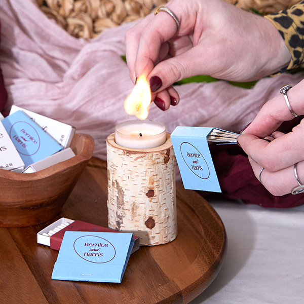 Ringed Couple Names Matchbook