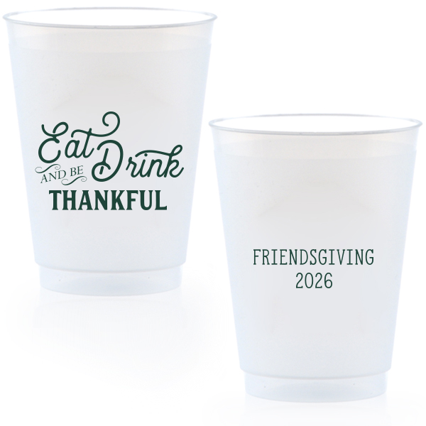 Elevate your Thanksgiving or Friendsgiving bash with the Eat Drink and Be Thankful Thanksgiving Cup. This festive cup brims with gratitude in whimsical script. Personalize the back for a family reunion or a cozy Friendsgiving gathering. Perfect for sipping cider or cocktails, making your celebration unforgettable! 