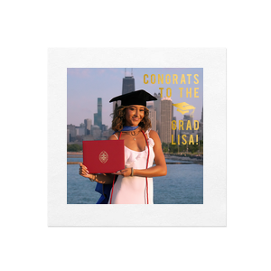 Our custom White Borderless Custom Photo + Foil Cocktail Napkin with Shiny Royal Blue Foil has a Cap graphic and is good for use in Graduation themed parties and can be customized to complement every last detail of your party.