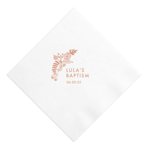 Floral Baptism Napkin