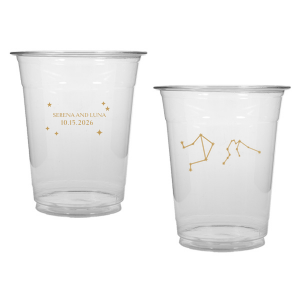 See the stars align with the Written in the Stars Cup. Featuring the astrological signs of Aquarius and Libra as snazzy graphics, this star dazzled cup is well suited for Zodiac themed parties, ensuring everyone's horoscopes is set for a good time.