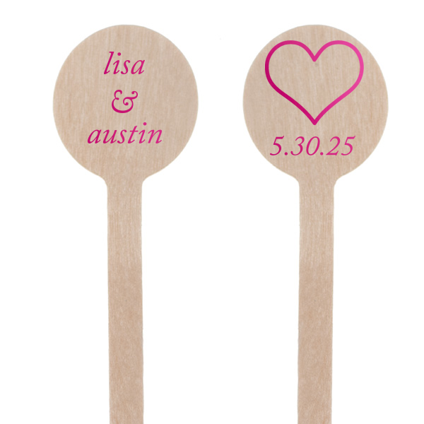 Our custom Shiny Fuchsia Rectangle Stir Stick with Shiny Fuchsia Foil has a Heart Outline graphic and is good for use in Wedding and Love themed parties and will look fabulous with your unique touch. Your guests will agree!
