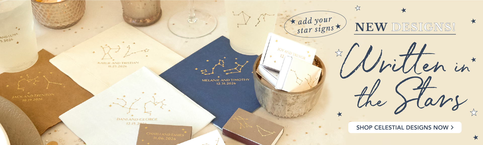 written in the stars:shop the celestial wedding collection