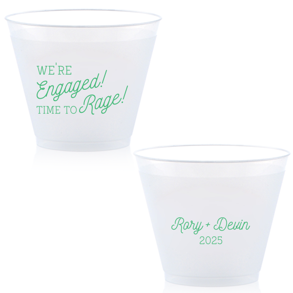 ForYourParty's personalized Green 12 oz Frost Flex Color Cup with Matte White Ink Cup Ink Colors can be personalized to match your party's exact theme and tempo.