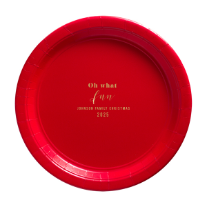 ForYourParty's chic Red Dinner Plat with Gold Ink Plate Ink Colors has a Snowflake graphic and is good for use in Holiday, New Years, Christmas themed parties and will add that special attention to detail that cannot be overlooked.