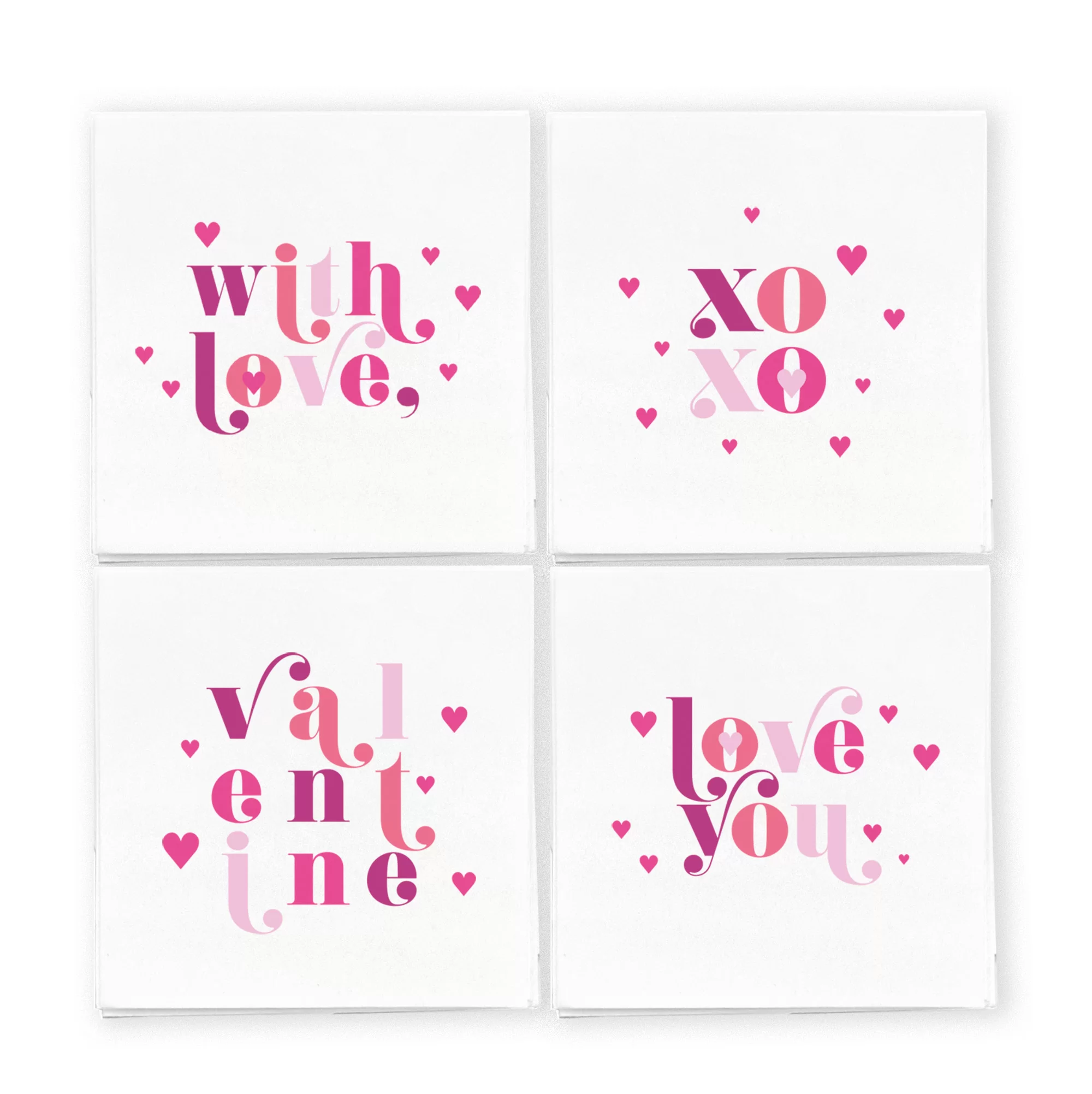set of 4 designs for valentine's day