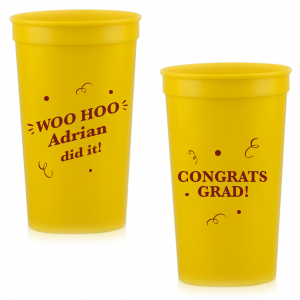 Personalized Heck Yes Stadium Cup 16 0z Customized Grad Hat Cups