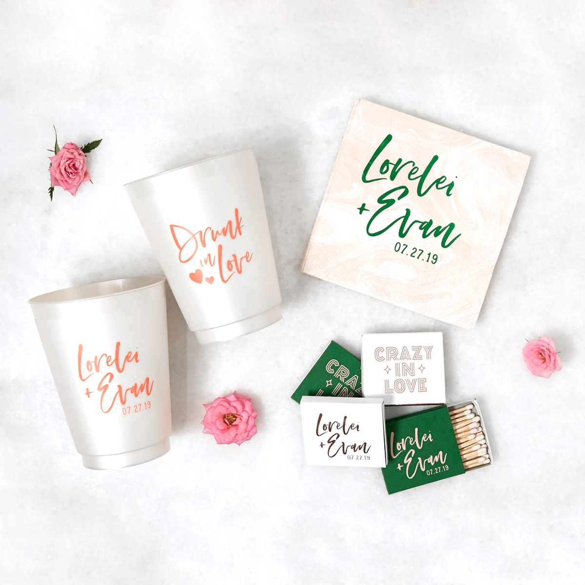 custom coordinating wedding supplies