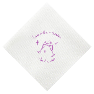 Brighten up any special occasion with the Sparkling Summer Cheers Napkin! High functional while stylish, the trendy napkin is perfect for summertime gatherings and functions. Available in your choice of styles and colors to best match your event's vibes!