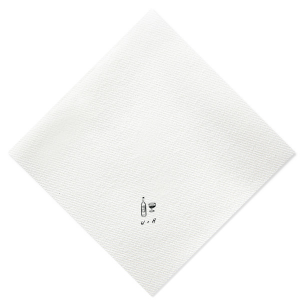 Infuse your celebration with the refined simplicity of the Vino Duo Sketch Napkin. This minimal yet trendy design features a hand-drawn wine glass and bottle, capturing the essence of a good time. Below, add a personalized touch with your initials in a handwritten-style font, perfect for toasting to love and life at a wedding, engagement party, or birthday gathering.