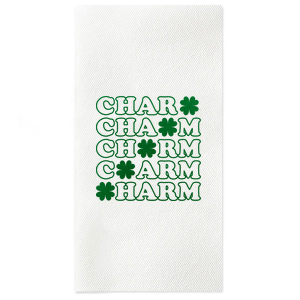 Meet our new napkin with Charm Clover graphics which will look awesome on St.Patrick's Day! Decorate in style - give your guests a nice welcoming greeting! They will love it!