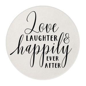 Script Love Laughter And Happily Ever After Retail Round Coaster