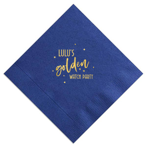 ForYourParty's personalized Navy Cocktail Napkin with Shiny 18 Kt Gold Foil are a must-have for your next event—whatever the celebration!