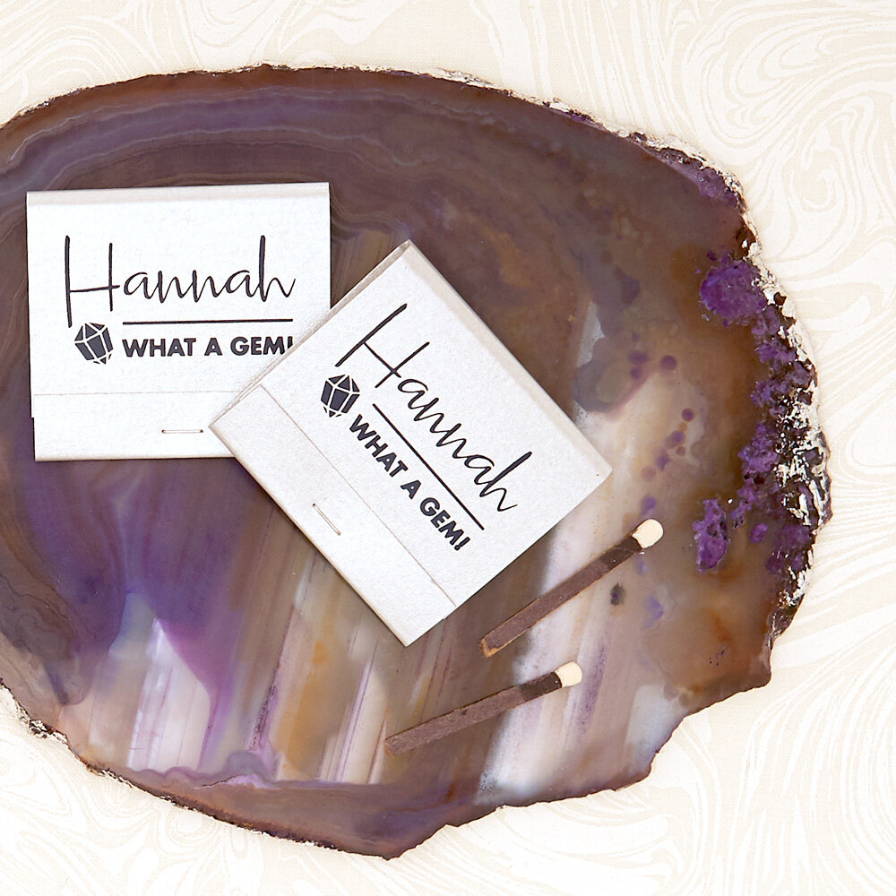 custom designed bachelorette party matches in Geode Glam theme