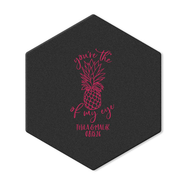 Our custom White Square Coaster with Matte Fuchsia Foil has a Pineapple Tiki graphic and is good for use in Food, Beach/Nautical themed parties and couldn't be more perfect. It's time to show off your impeccable taste.
