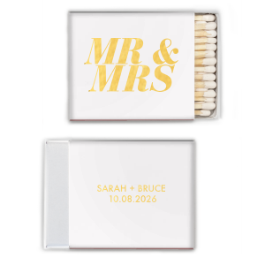 Make a statement with the Bold Mr. & Mrs. Matches! These bold and beautiful matches are the perfect way to light up your special day and show off your personality.