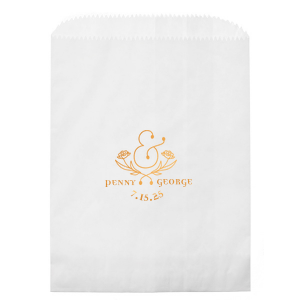 Our custom White Gloss Goodie Bag with Matte White Foil has a Floral Accent Ampersand graphic and is good for use in Couple and Wedding themed parties and are a must-have for your next event—whatever the celebration!