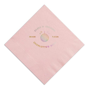 The Dazed And Engaged Bachelorette Disco Ball Napkin is a glitzy and glamorous addition to any bachelorette party. Whether you're hosting a small get-together or a large celebration, this is the perfect way to elevate your party decor and bring some sparkle to the festivities.