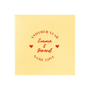 The Everlasting Love Napkin is perfect for showing your fidelity for whatever occasion. Customize the design with your choice of foil stamp color and napkin style to create a lasting memento.