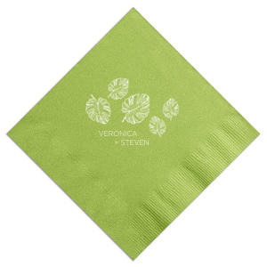 Embrace the beauty of both symbolism and paradise with the Palm Leaf Collage Napkin. Featuring five artistically rendered palm leaves, this design speaks of victory, peace, and eternal life, while evoking the serene charm of tropical beaches. Perfect for those who appreciate deeper meanings or simply love the allure of a tropical escape, this napkin adds an exotic touch to any event.