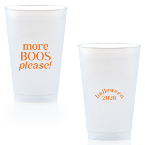 Celebrate Halloween with the More Boos Please Cup. Personalize with the year, and get ready to cheers in style with this modern Halloween party accessory. Perfect for office Halloween parties or at home spooky events. 