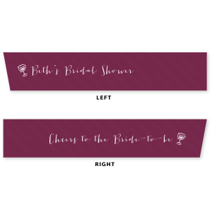 Add a festive swirl to the bridal shower with the Cheers to the Bride Shower Ribbon, toasting to the guest of honor. Adorned with a playful wine glass and the bride's name, this ribbon weaves merriment throughout the décor, echoing joyful 'Cheers to the Bride' from every angle.