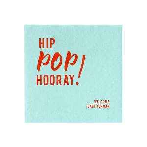ForYourParty's personalized Bright Sky Linen Like Cocktail Napkin with Shiny Poppy Foil can be customized to complement every last detail of your party.