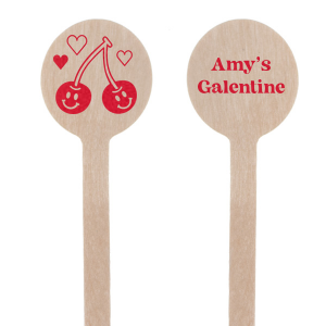 The most-wanted Valentine's Stir sticks are here now, with a cute graphics of Cherry and your name on it. Combine them with your favorite beverage and you are good to go! 