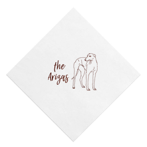 Customize a party favor with your pet on it! This napkin features a greyhound graphic and will be a pawfect addition to your wedding, dinner party, or birthday. 