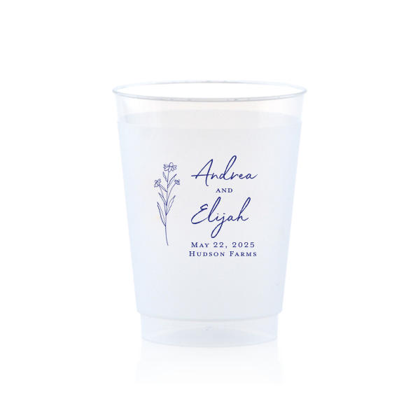 Wildflower Couple Names Wedding Cup