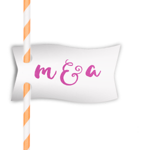 Infuse your toasts with artistry using the Flourished Ampersand Initials Tag. Bold initials connect with an artistically flourished ampersand, bringing a burst of energy to each sip and a stylish twist to your celebration's refreshments.