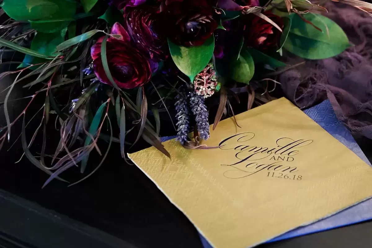 personalized holiday party napkins