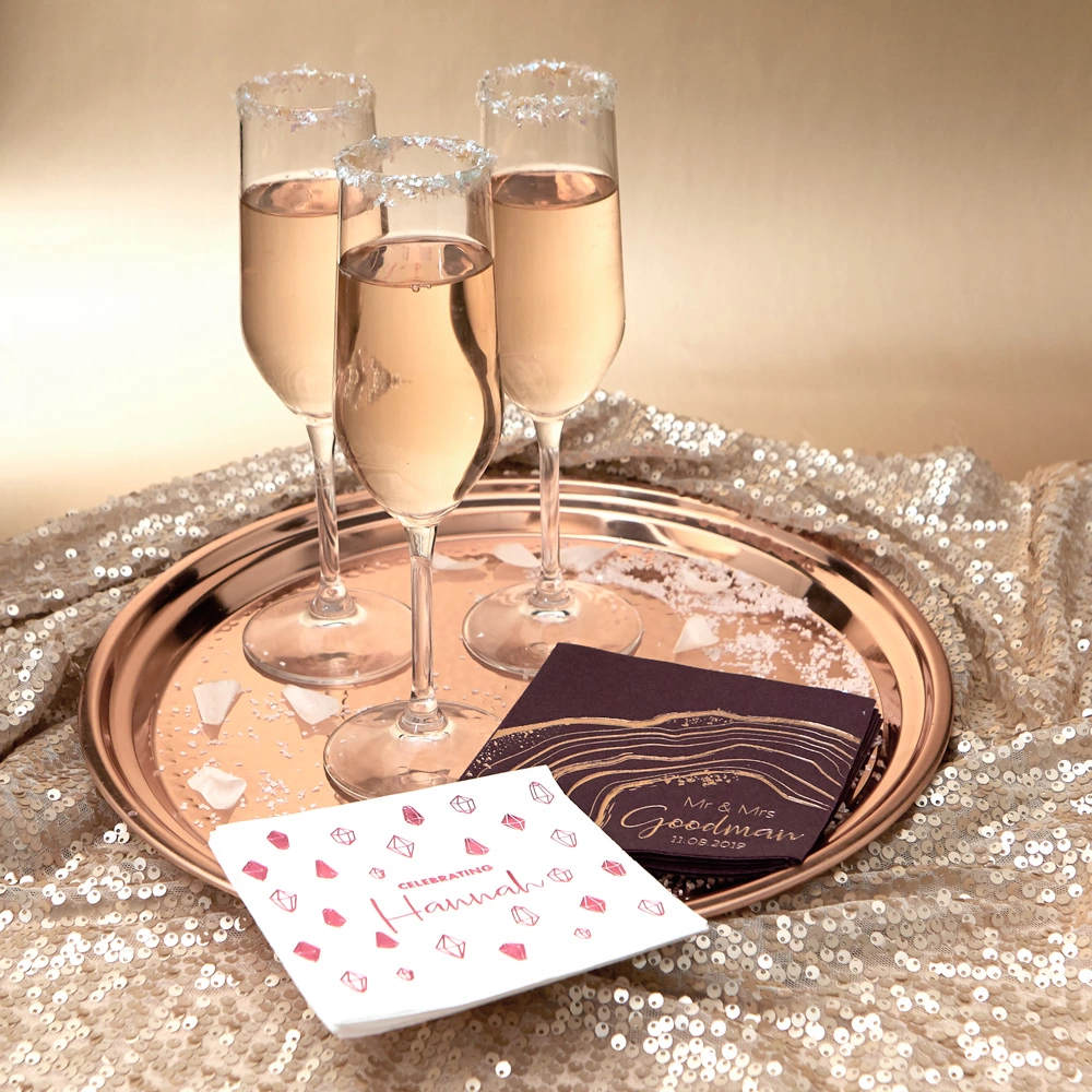 gorgeous Geode Glam custom cocktail napkins