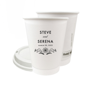 12.5 Oz White and Silver Plastic Coffee Cups - Luxe Party – Luxe