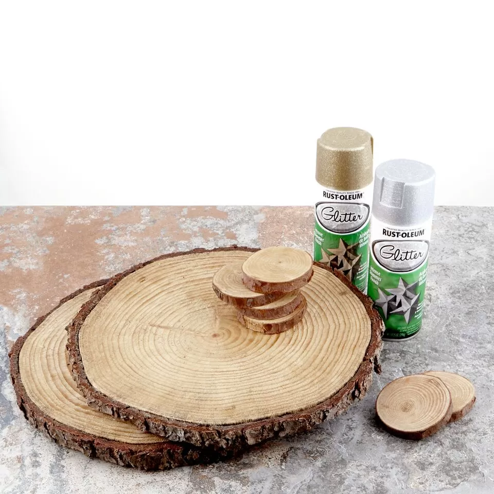 Supplies for DIY Glitter Centerpieces and Coasters