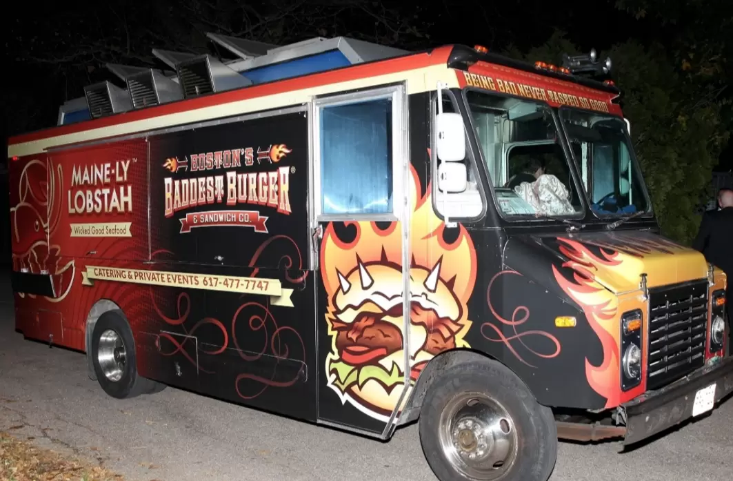 One of the Lawrence wedding food trucks, Boston’s Baddest Burger Food Truck. 