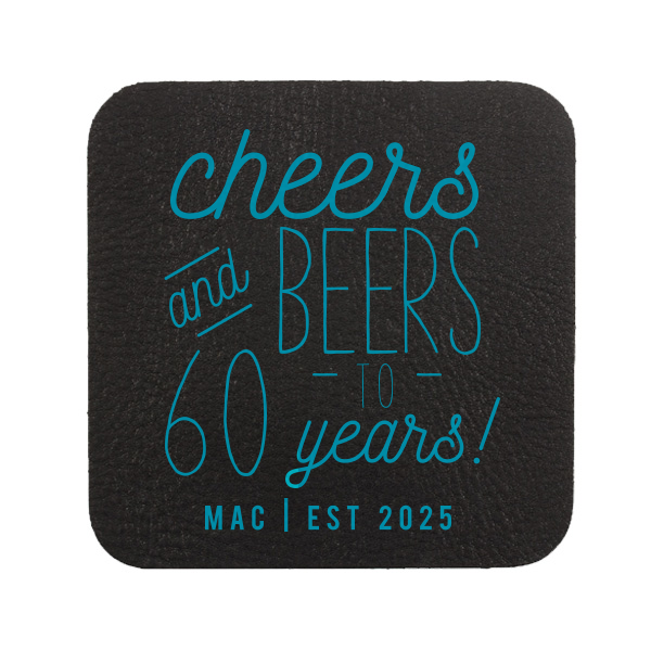 The ever-popular White Square Coaster with Shiny Turquoise Foil will make your guests swoon. Personalize your party's theme today.