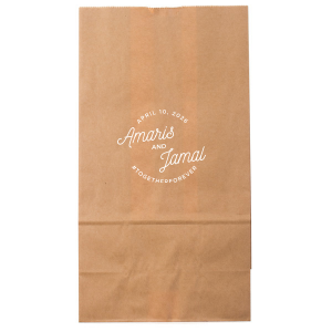 Elevate your event with the Modern Script Names & Hashtag Gift Bag design, a fusion of contemporary style and social savvy. Featuring the couple's names, event date, and a custom hashtag, this bag turns every gift  into a stylish, memorable experience, ideal for trend-setting events. 