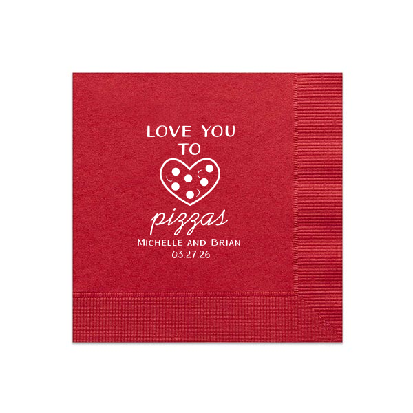 Our personalized Convertible Red Cocktail Napkins with Bleed with Matte White Foil has a Heart Outline graphic and is good for use in Hearts, Wedding themed parties and can't be beat. Showcase your style in every detail of your party's theme!