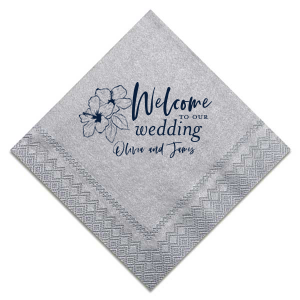 Welcome To Our Wedding Flower Napkin