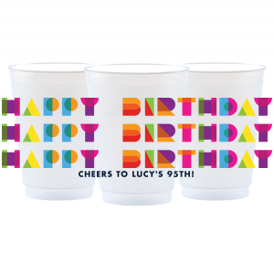 Abstract Happy Birthday Photo Full Color Custom Cup