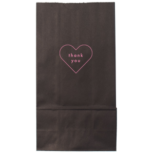 Our beautiful custom Ivory Party Bag with Matte Ballet Pink Foil has a Thank You Heart graphic designed by Martha Stewart Weddings. Send guests home with a sweet treat in style!