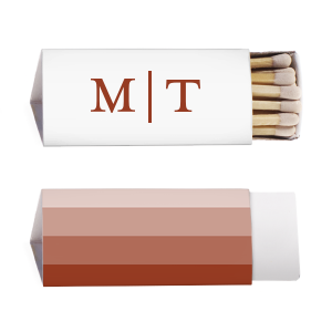 Personalized White Classic Custom Photo Matchbox with Matte Brick Ink Digital Print Colors and Matte Slate Gray Ink Digital Print Colors can't be beat. Showcase your style in every detail of your party's theme!