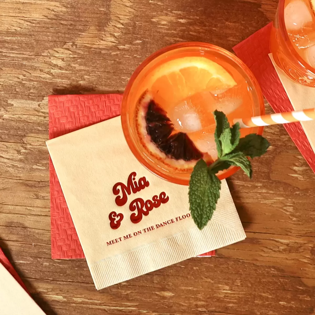 Shop custom cocktail napkins for your wedding, shower or event!