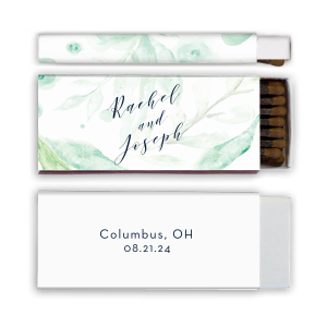 ForYourParty's elegant White Classic Custom Photo Matchbox with Matte Navy Ink Digital Print Colors and Matte Fuchsia Ink Digital Print Colors will impress guests like no other. Make this party unforgettable.