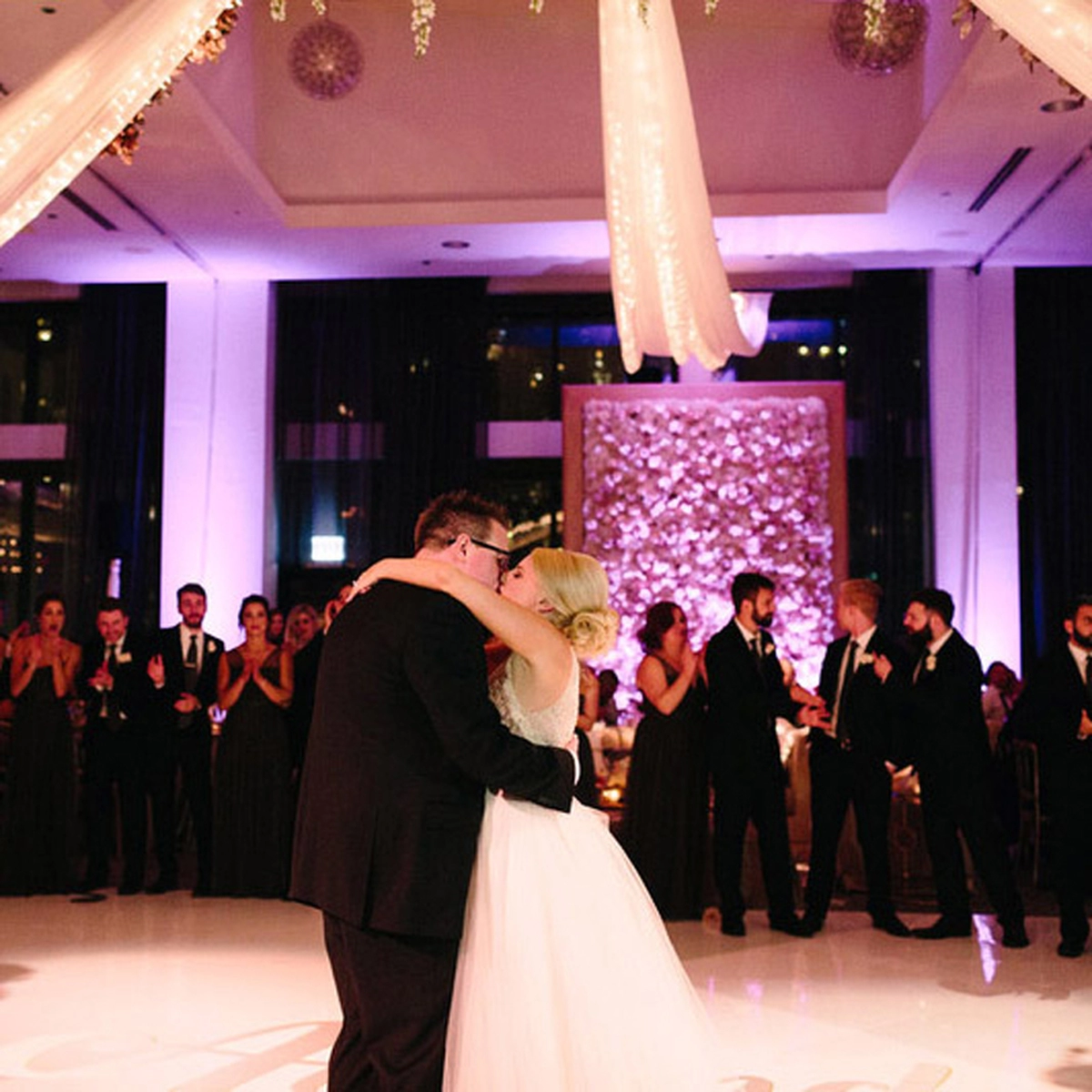 shades of pink with black wedding theme