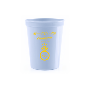 Raise a cup to the guest of honor with the Bachelorette Engagement Cup, where love and diamonds meet in celebration. Above the glinting solitaire, 'We Love Our Bachelorette' sets off the cheers, with her name leading to the ring that playfully hugs the date.