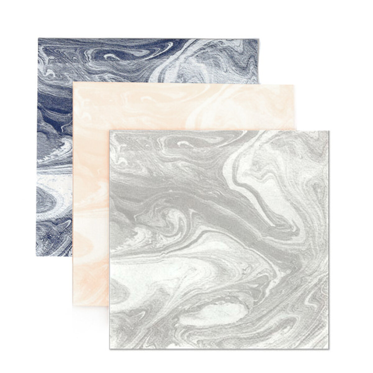 Navy Marble Pattern Cocktail Napkins