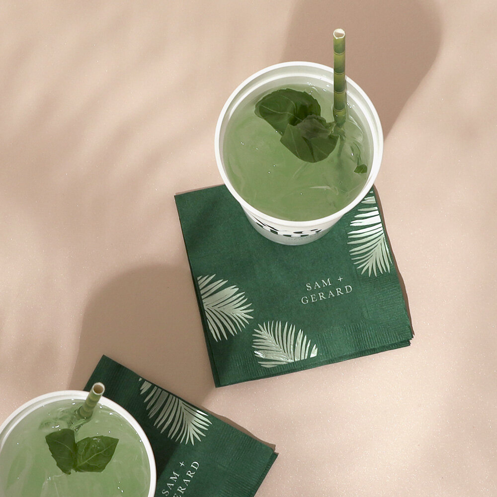 personalized cups with gin basil cocktail recipe