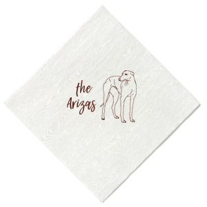 Customize a party favor with your pet on it! This napkin features a greyhound graphic and will be a pawfect addition to your wedding, dinner party, or birthday. 